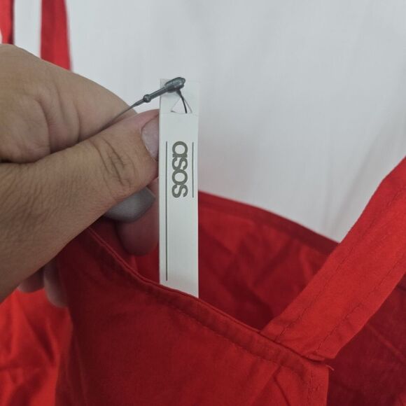 ASOS Red Tank Sleeveless Cami Women's Size 4 Pleated - Picture 7 of 7